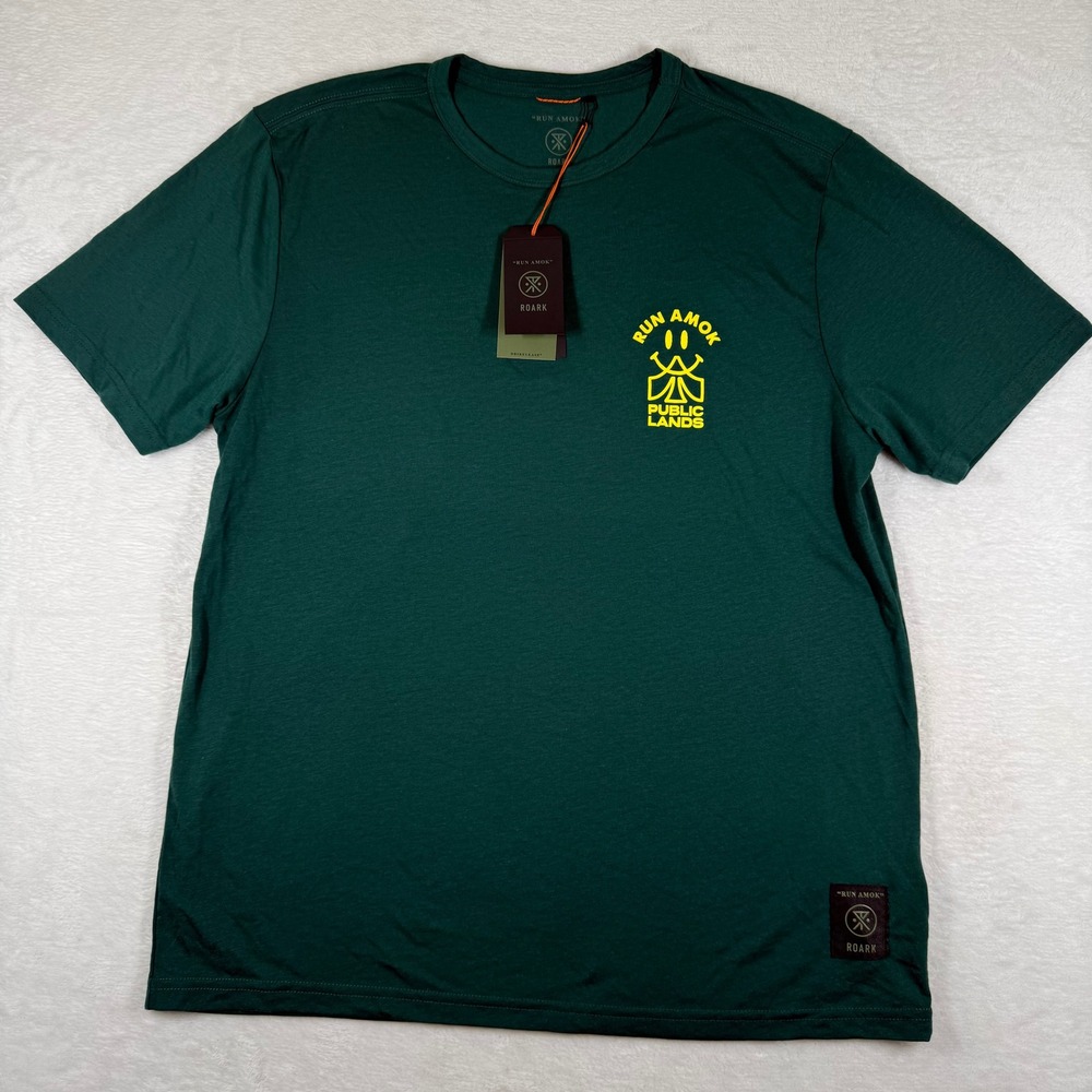 Roark Run Amok‎ Public Lands Mathis SS Tee Evergreen Mens Size M RK430SMU NEW